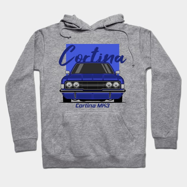 Front Blue Cortina MK3 Classic Hoodie by GoldenTuners